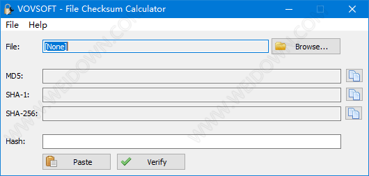 VovSoft File Checksum Calculator