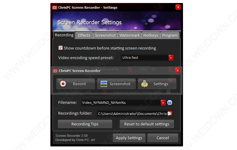 ChrisPC Screen Recorder Pro