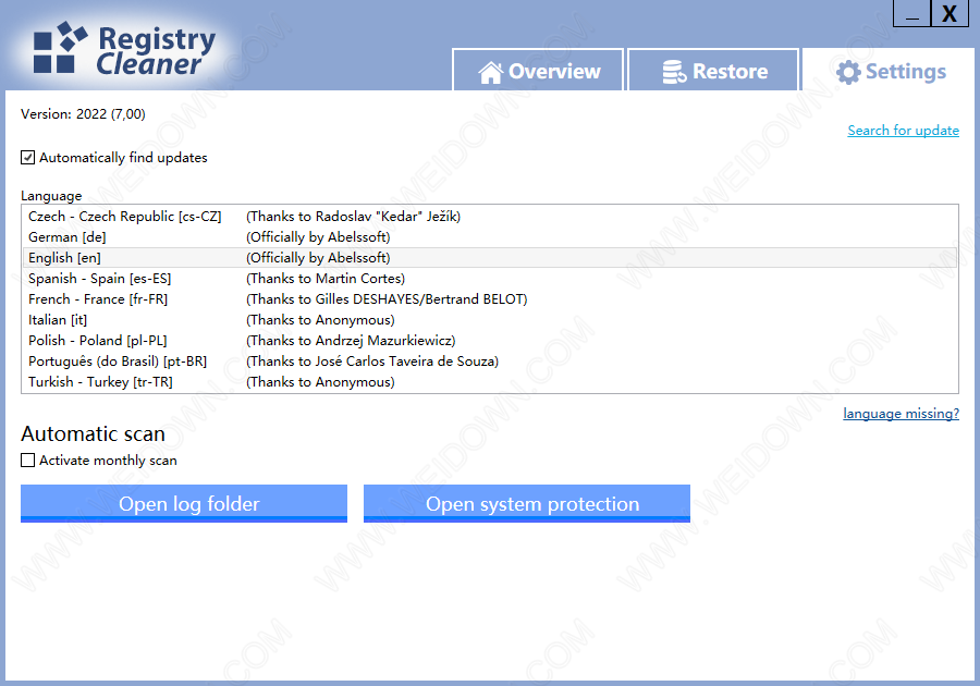 Abelssoft Registry Cleaner 2024.9.0 instal the new version for mac