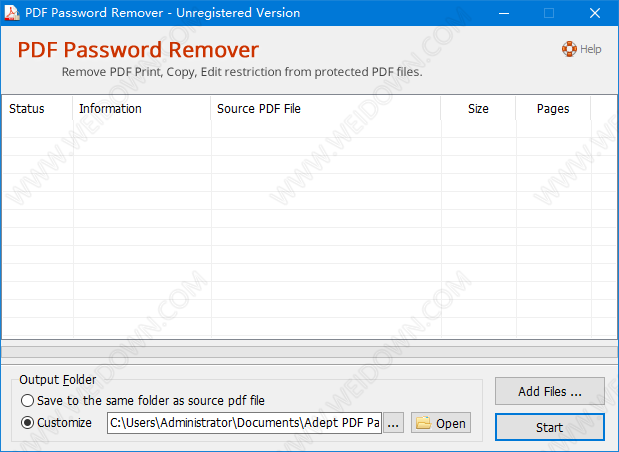 Adept PDF Password Remover-1