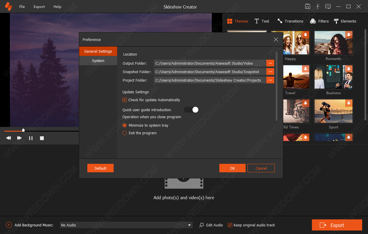 Aiseesoft Slideshow Creator 1.0.60 instaling
